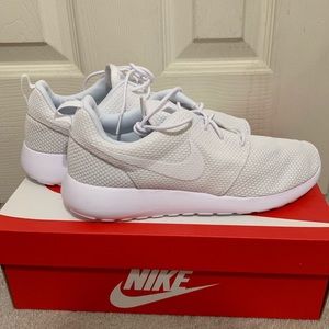 NEW all white nike roshes